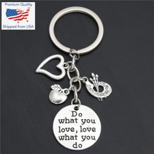 Loves Paint Palette Apple Heart, Artist Keychain, Gift for Painter, Art, Teacher