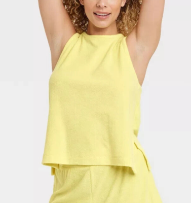 MM6 sleeveless top ノースリーブ トップス yellow 38 NEW A New Day Women's Yellow Sleeveless Box T-Shirt Size XS