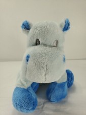 9" Blue Spots Hippo Hippopotamus Plush Unipak Soft Stuffed Animal Baby Rattle