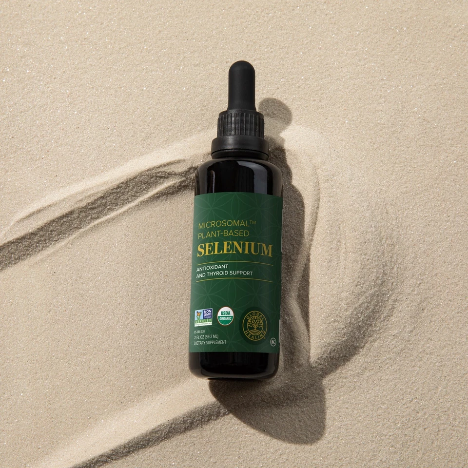 Selenio Global Healing 200 mcg para soporte de tiroides - 2 fl oz, paquete de 2 Foto 3 de 4