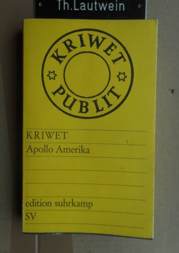 KRIWET: Apollo Amerika, edition suhrkamp 410, 1969, Apollo 11, Ferdinand Kriwet - Bild 1 von 19