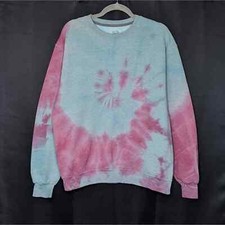 Tie Dye Crewneck Sweatshirt Fruit Loom Custom Vintage Style Look Grunge Large