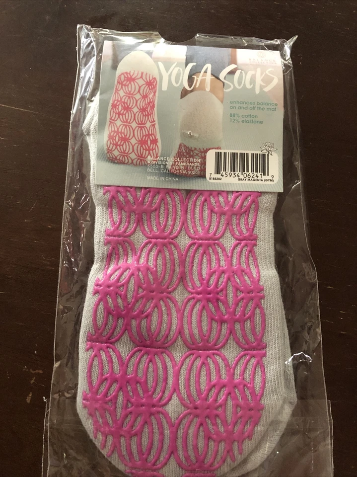 Balance Collection Calcetines Yoga Gris y Magenta Talla Única Foto 3 de 4