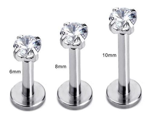 Cartilage Earrings Stud Piercing Gem Flat Disc Back Tragus Nose Helix Labret UK - Picture 9 of 14
