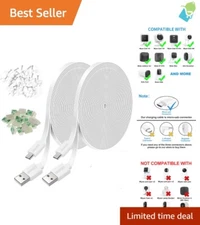 Durable 20FT Micro USB Power Extension Cable for Security Cameras - 2 Pack