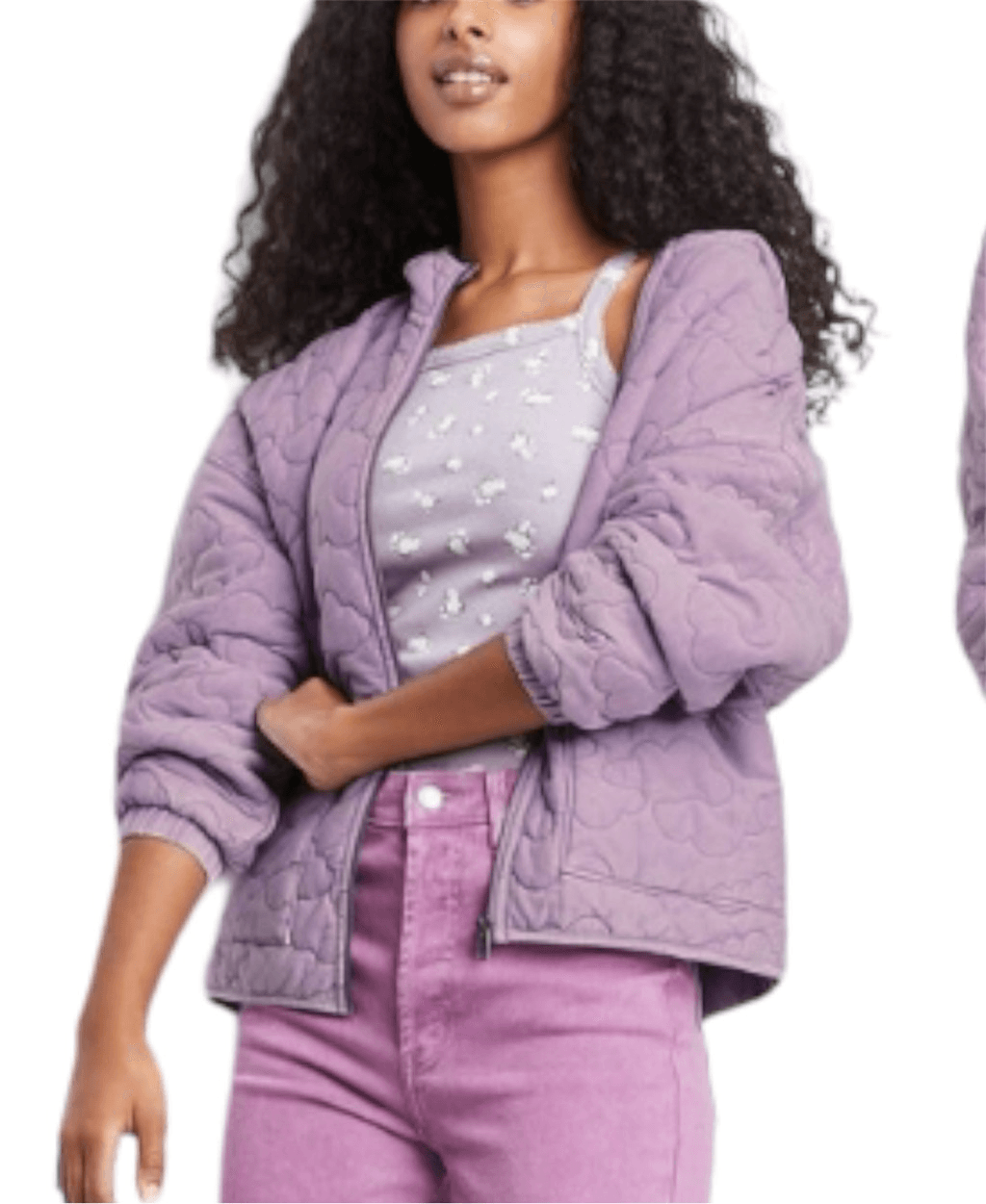 Wild Fable Hooded Quilted Jacket Light Purple- Size S