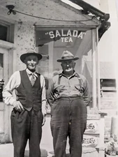 Vtg Black & White Picture Men Small Town Grandpa Store Pepsi Crates Farmer Photo