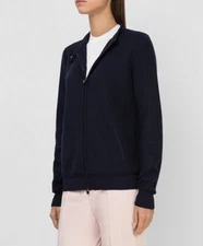 Auth Women's LORO PIANA Silk /Cotton Blue Luxury Full Zip Cardigan Sweater - M/L