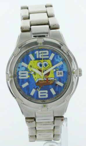 SpongeBob SquarePants Watch New w/Box never used Metal Band Wristwatch With date - Picture 3 of 3