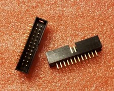 2.54mm Right Angle IDC Box Header Connector Gold Pin Male 16 24 34 40 2 Row