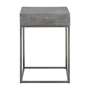 Uttermost 24735 Jude 14 Inch Wide Steel And Concrete End Table Ebay Image Is Loading Uttermost 24735 Jude 14 Inch Wide Steel And