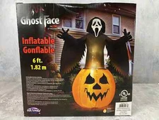 Scream Ghost Face 6' Inflatable Halloween Icon Jack O Lantern Fun World