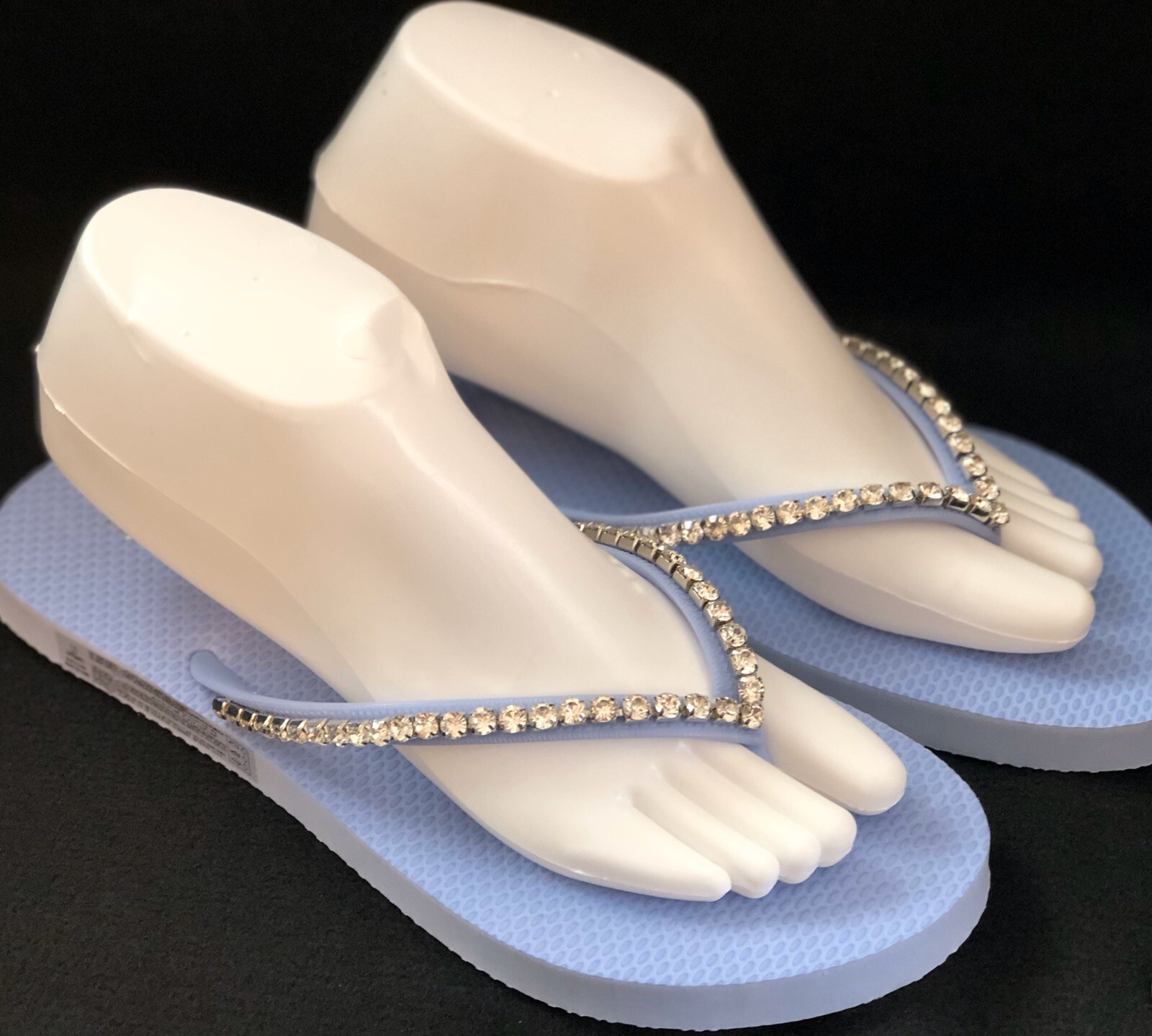Brand New Customized Pale Blue Flip Flops | eBay