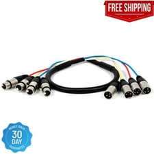 Monoprice 4-Channel XLR Male to XLR Female Snake Cable Cord - 3 Feet