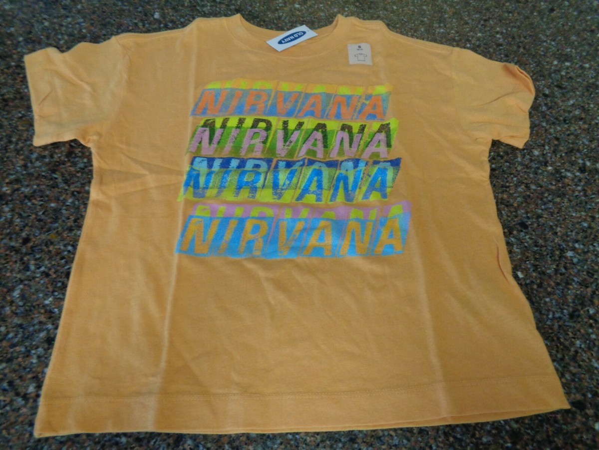Old Navy Nirvana SS T-Shirt Youth Boys Small (6-7) Orange NWT