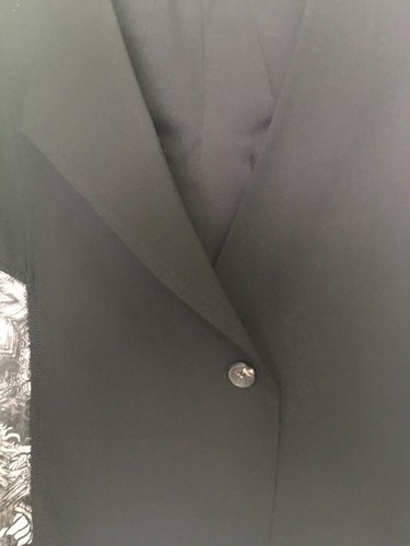 Giacca blazer HELMUT LANG $890 nero/bianco stampa chiffon manica taglia 10 - Foto 2 di 6