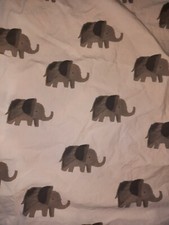Crate Barrel Kids Elephant Print Theme Crib Sheet White Gray Nice Condition
