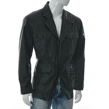 Veste blazer homme Luhta trois boutons multi poches cargo en lin gris taille ...
