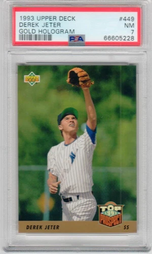 1993 Upper Deck Gold Hologram #449 Derek Jeter Rookie Card RC Yankees PSA 7