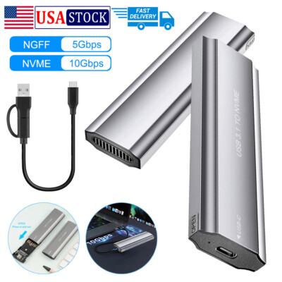 M.2 NVMe SSD Enclosure USB 3.1 Gen 2 PCI-E M.2 SSD Hard Drive Adapter 2TB 10Gbps
