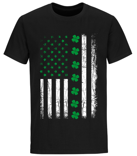 St Pattys Day Irish Distressed Shamrock American Flag Patricks Day T shirts - Picture 9 of 11