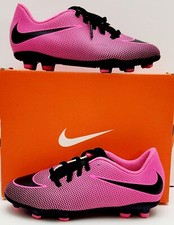 Nike Jr Bravata II FG Soccer Cleat 844442-600 Pink Blast, Black Girls, Size 1.5Y