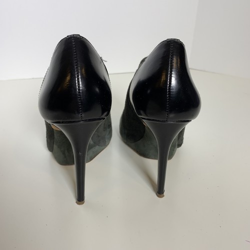Elie Tahari Olive Green & Black Suede Pumps Heels Size 39.5 - Picture 4 of 9
