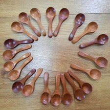 18Pcs Wooden Spoon Small Honey Teaspoon Seasoning Coffee Tea Sugar Grain