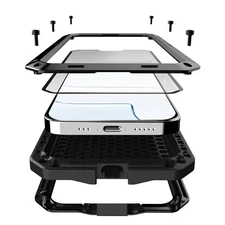 Metal Case For iPhone Air Heavy Duty Shockproof Cover+Glass Screen Protector