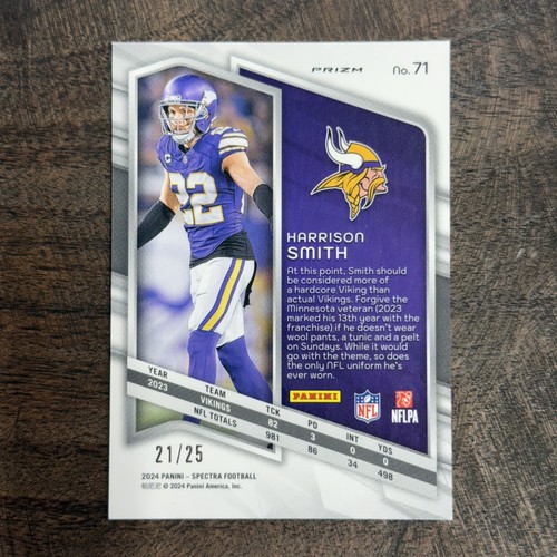 2024 Panini Spectra - Harrison Smith - Meta /25 - Picture 2 of 2