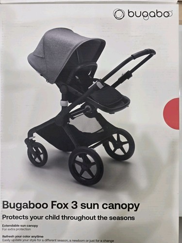 Bugaboo Fox 3 Sun Canopy Sunrise Red, Protects Your Child All Seasons - New.
