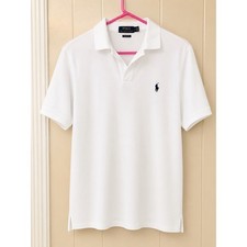 Polo Ralph Lauren Mens Classic Fit Short Sleeve Polo Shirt White Pique Size M