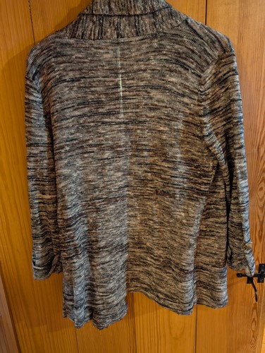 Requirements Black Brown Gray Cardigan Size Medium - Picture 2 of 3