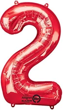 Anagram Number 2 Red Foil Balloon 34"