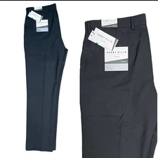 Perry Ellis Portfolio Men's 30/30 Modern Fit Dress Pant Easy Care Charcoal NEW