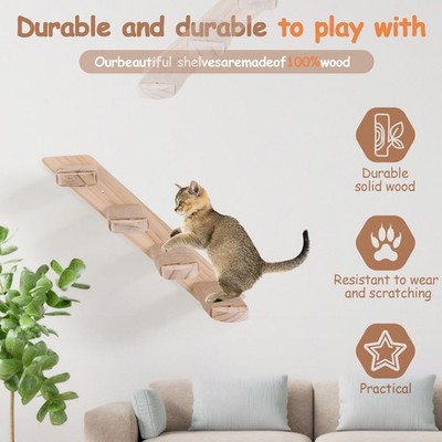 Cat Stairs Wall Mounted Cat Climbing Shelf Cat Wall Steps for Cats Perch Shelves