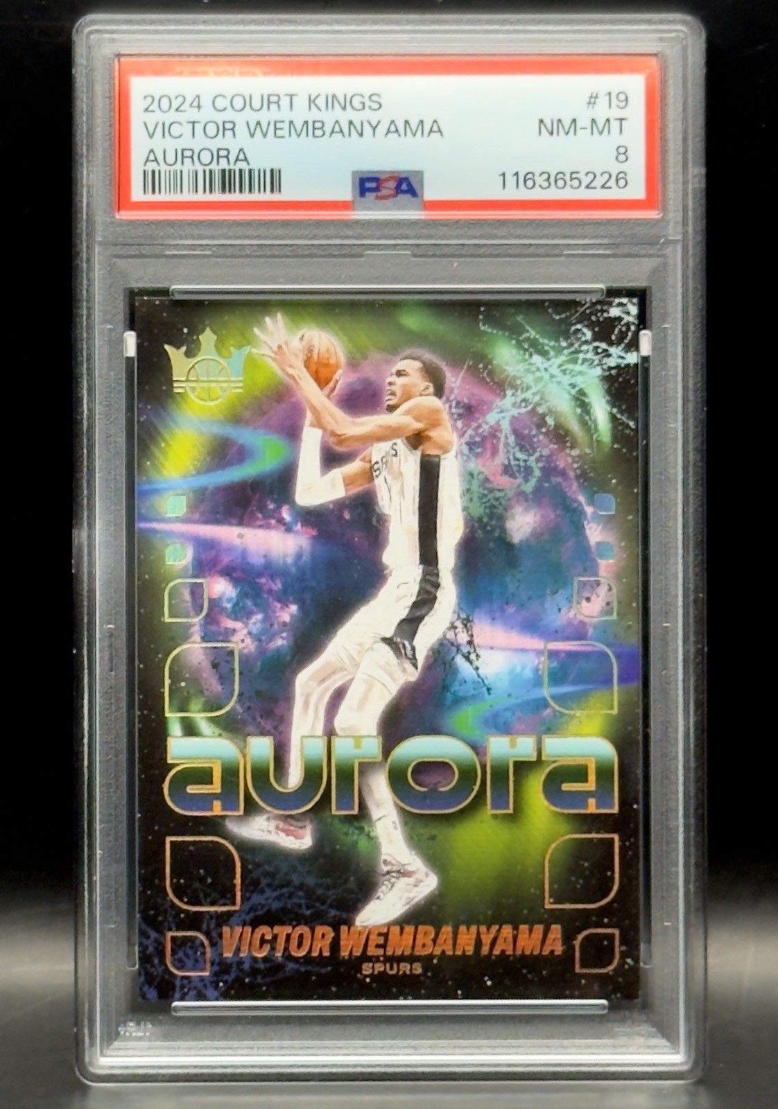 2024 Court Kings Victor Wembanyama Aurora PSA 8 low pop only one higher!