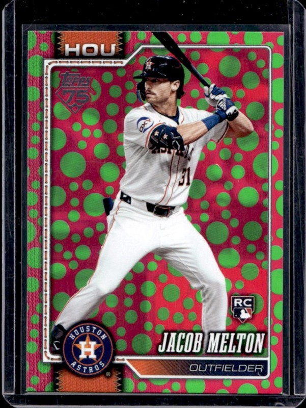 2026 Topps Jacob Melton RC Holiday Polka Dots Green/Pink #148 Astros