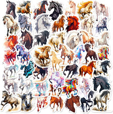 50Pcs Horse Stickers Pack Waterproof Graffiti Stickers for Laptop Water Bottle
