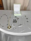 Mixed Lot of Vintage Sterling Silver Jewelry 55 Grams Necklaces Pendant Hat Pin