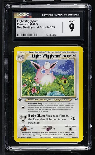 Light Wigglytuff (1st Edition) graded CGC 9 for sale on eBay