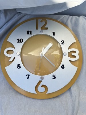 Kirchhoff Industrial Co Wall Clock , Wood Face And Polished Metal Numbers