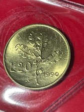 Moneta Repubblica Italiana 20 Lire Ramo di Quercia 1990 FDC