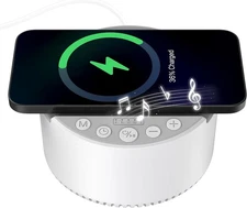 Sound Machine with Wireless Charger&Bluetooth Speaker White Noise Machine with M