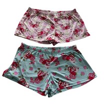 Strawberry Shortcake Pajama Sleep Shorts Set of 2 Pink Teal Womens Large L/G