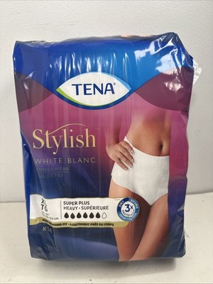 Tena Women XL Super Plus Underwear, Stylish White 14 Ct.