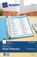 5.5x8.5in Mini Diamond Clear Heavyweight Sheet Protectors 15/BG - 1EA
