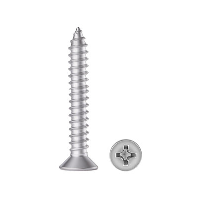 20PCS #14 X 1 304 Stainless Steel (A2-70) Countersunk Phillips Self Tapping Wood