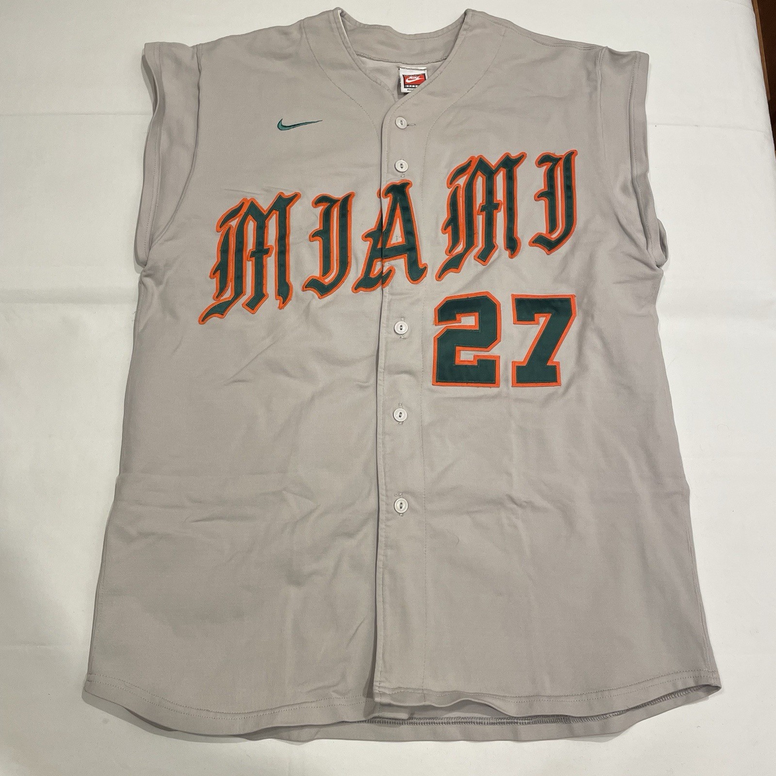 Game Worn David Gil University Of Miami Hurricanes 1999 NCAA Baseball Jersey 46