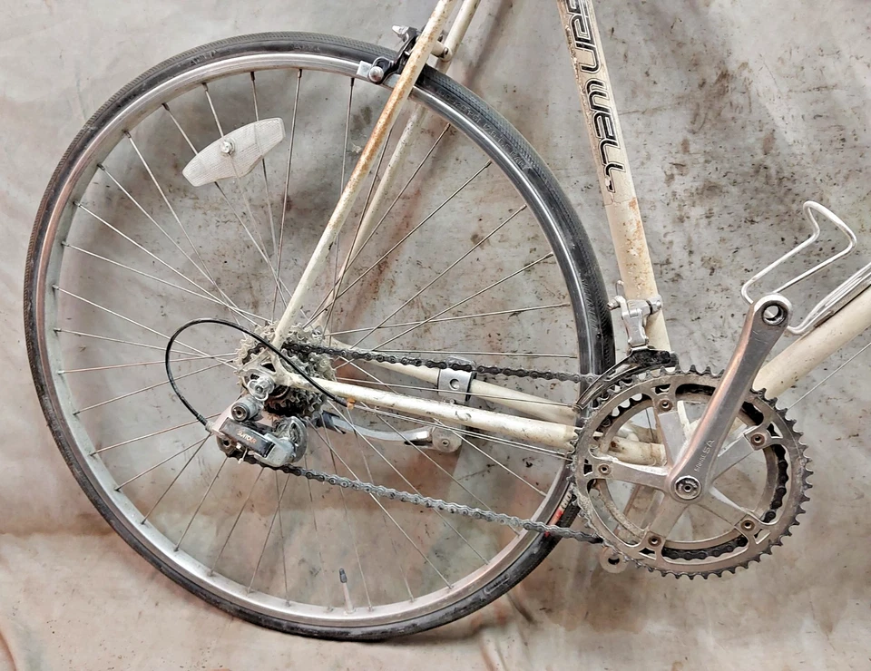 Bicicleta de carretera de carreras Gan Well 1984 vintage 58 cm grande triple tope acero rara Japón Foto 3 de 4